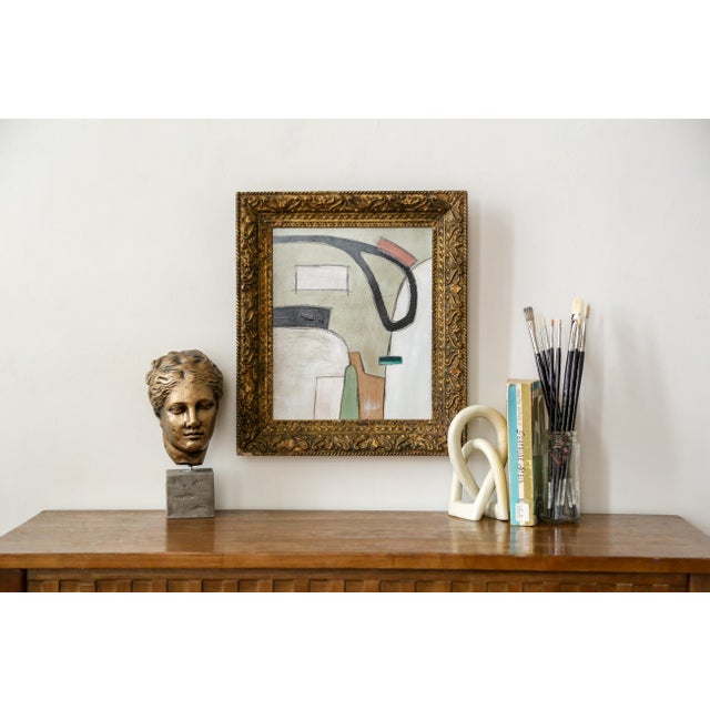 Original Framed Abstract Painting in Antique Gold Frame For Sale - Image 12 of 14