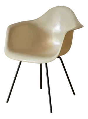 Early Zenith Parchment Dax Fiberglass Shell Armchair for Herman Miller