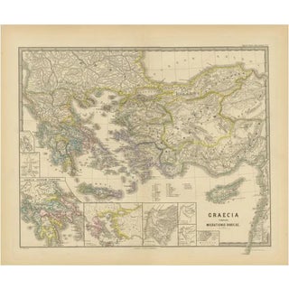 Map of Greece by Aeg, 1880 For Sale