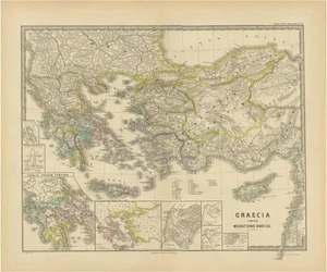 Map of Greece by Aeg, 1880