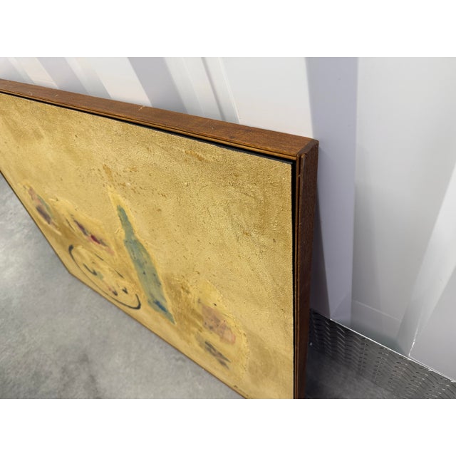 Abstract midc stilllife painting on board. Signed