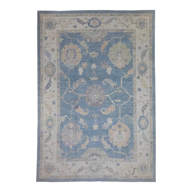 Turkish Oushak Rug 12'1" x 17'5" For Sale