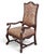 1990s Panache for Michael Taylor Louis XIV Style Walnut Arm Chair - 1 of 2 For Sale - Image 5 of 5