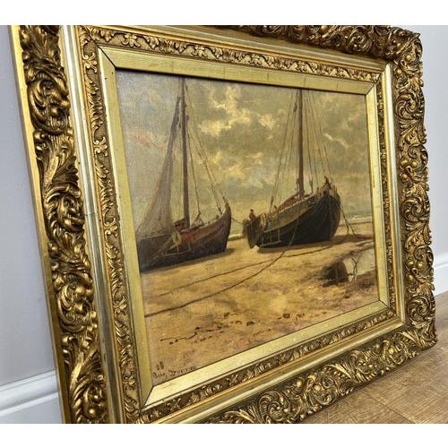 Coastal Boats Scene, Oil, Framed For Sale - Image 4 of 17