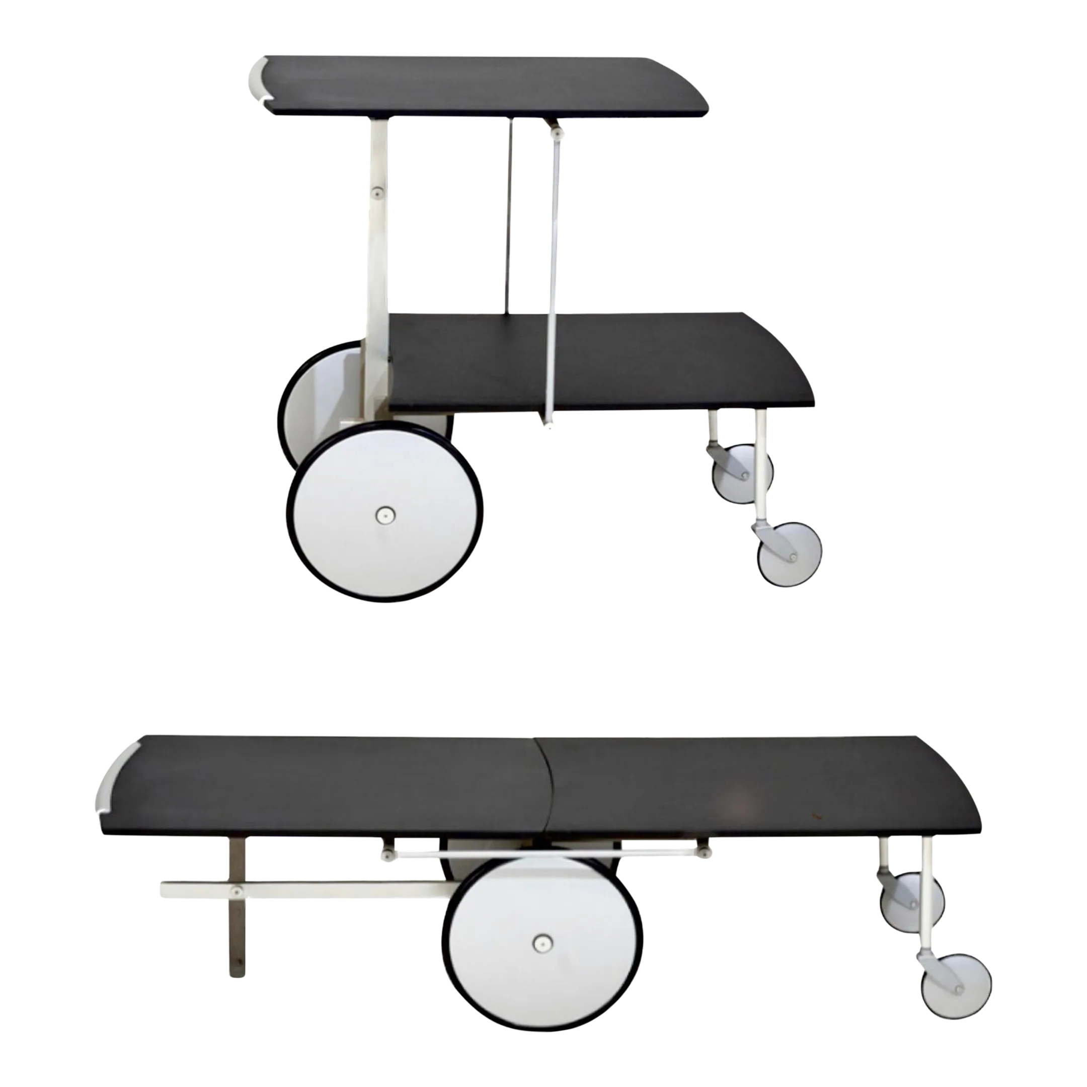 Italian Convertible Bar Cart / Coffee Table, Raul Barbieri for