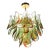 Mid-Century Signed Barbini Hand-Blown Murano Peacock Glass Chandelier For Sale