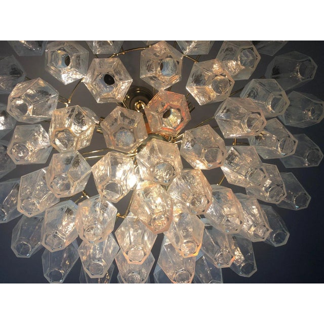 Glass Opalino Murano Glass Poliedro Sputnik Glass Chandelier For Sale - Image 7 of 11