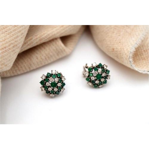 White Gold Shower-Shaped Earrings with Brilliant-Cut Diamonds, Set of 2 For Sale - Image 10 of 10