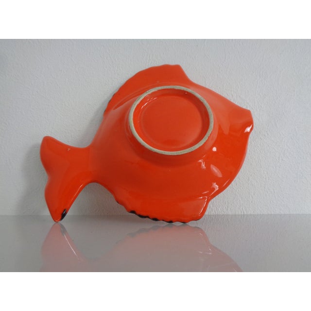 Orange Green Ceramic Fish Ashtray, Italy, 1960s For Sale - Image 6 of 9