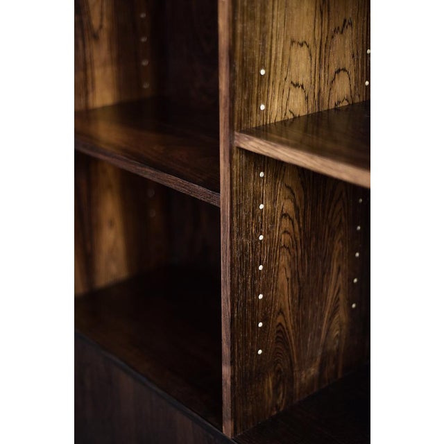 Black Danish Modern Rosewood Bookcase with Bar by Erik Brouer for Brouer Møbelfabrik, 1960s For Sale - Image 8 of 18