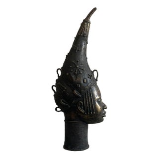 Large Bronze Benin Head, Nigeria, 1920s For Sale