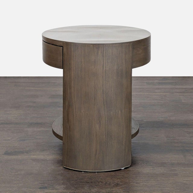 Restoration Hardware Restoration Hardware Wyeth Oak Round Bedside Table For Sale - Image 4 of 9