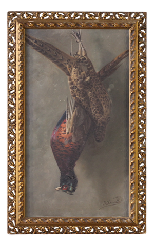 Still Life with Game, 20th Century, Oil on Board, Framed