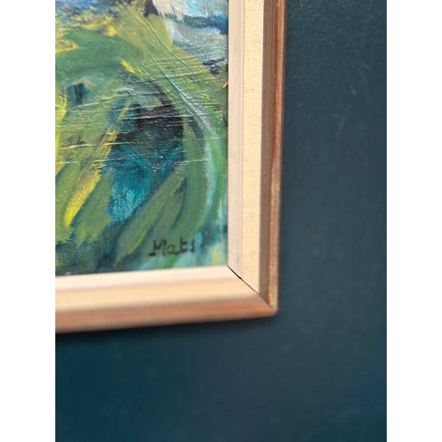 Mid-Century Modern Mats Ahlberg, Northern District, Visby, 1960s, Oil on Panel, Framed For Sale - Image 3 of 18
