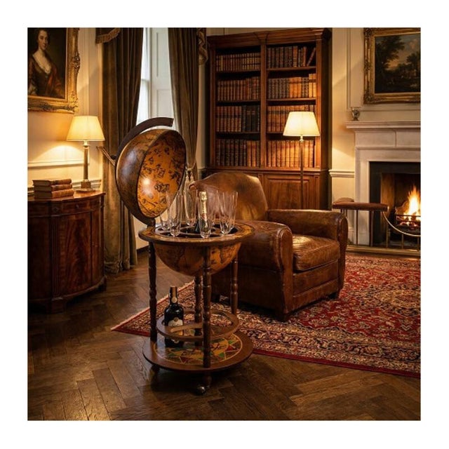 Contemporary Juno Globe Bar by Zoffoli Mappamondi For Sale - Image 3 of 10