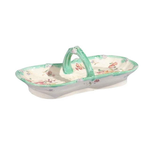 French 19th Century Longchamp Majolica Asparagus Server with Floral Decor For Sale - Image 12 of 12