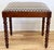 Vintage Turned Wood Stool With Zig Zag Upholstered Seat For Sale - Image 4 of 9