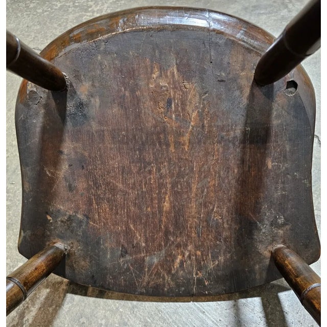 Wood Pair Early 19th Century Philadelphia Benchmade Birdcage Windsor Chairs For Sale - Image 7 of 7