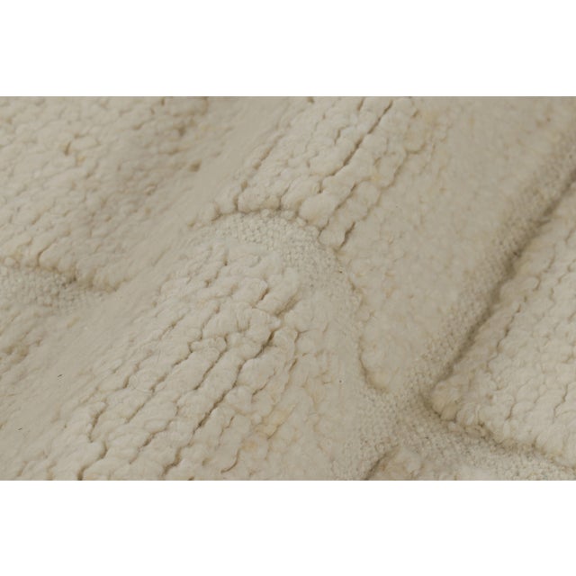 Not Yet Made - Made To Order Rug & Kilim’s Contemporary Rug in Cream White with High-Low Geometric Patterns - 13x18 For Sale - Image 5 of 6