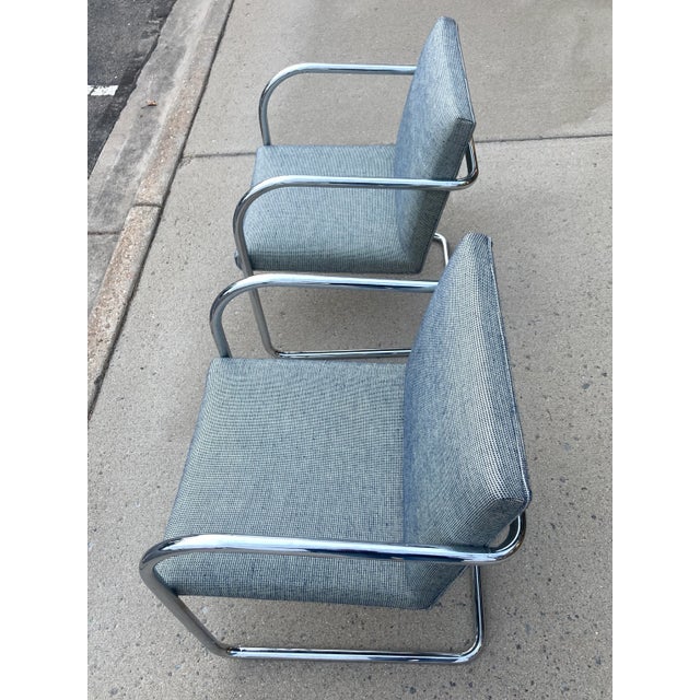 Late 20th Century Thonet Tubular Chrome Brno Chairs by Mies Van Der Rohe For Sale - Image 9 of 13