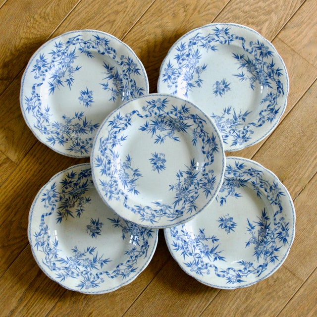 French Soup Plates in Ironstone from Sarreguemines, 1880, Set of 5 For Sale - Image 9 of 9