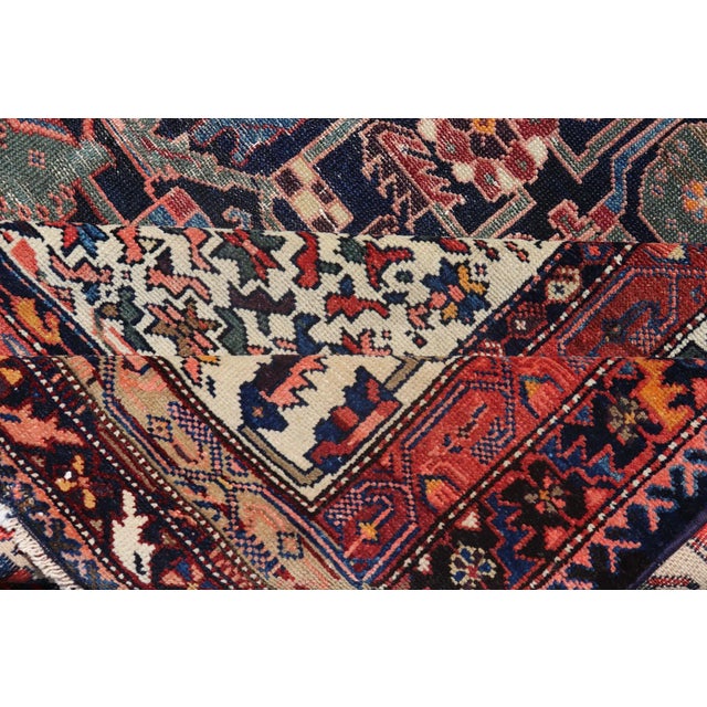 Antique Persian Hamadan Rug With Deep Indigo Field With Tribal Motifs 6'10 X 12'5 For Sale - Image 14 of 14