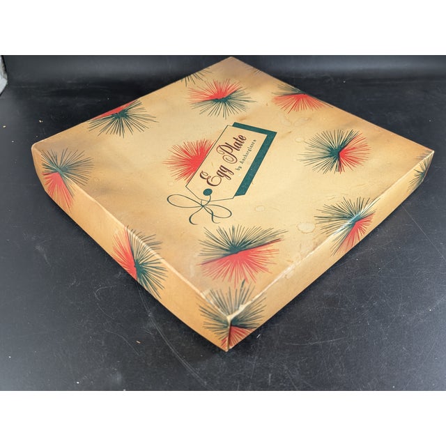 1950s Anchor Hocking Milk Glass Deviled Egg Plate in Original Box 1950's 10" For Sale - Image 5 of 6