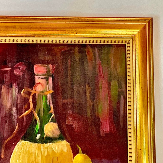 1969 Vintage Boho Chic Original Still Life Oil Painting, Artist Signed, Framed For Sale - Image 6 of 10