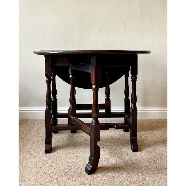 Antique English Oak Gatelegged Drop-Leaf Table, 1670s For Sale - Image 15 of 18
