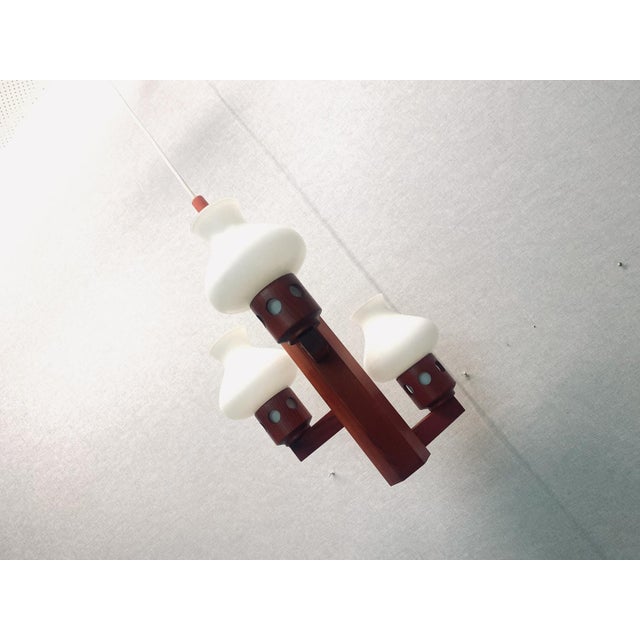 Vintage Danish Vitrika Chandelier in Wood and Glass, 1970s For Sale - Image 6 of 18