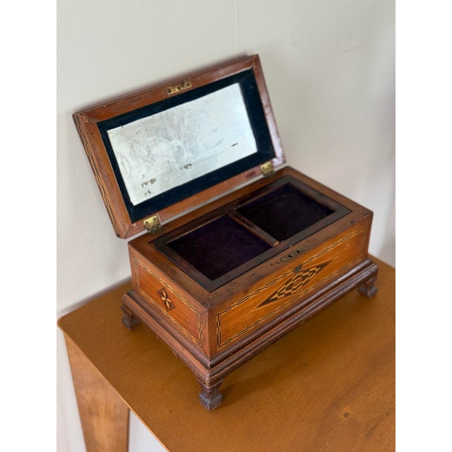 Sienna Late 19th Century Inlaid Marquetry Jewelry Casket For Sale - Image 8 of 12