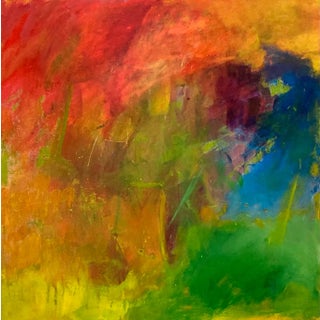 "Coloriscous" Abstract Acrylic Painting on Wood Panel by Nicki Beiderman For Sale