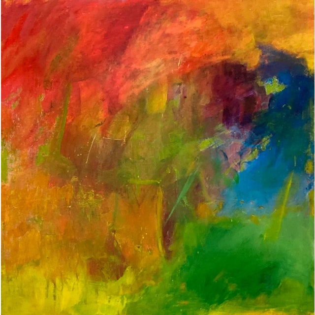 "Coloriscous" Abstract Acrylic Painting on Wood Panel by Nicki Beiderman For Sale