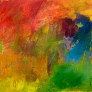 "Coloriscous" Abstract Acrylic Painting on Wood Panel by Nicki Beiderman