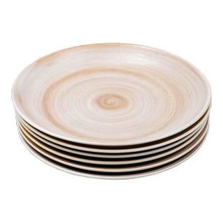 Mid 20th Century Royal Crown Derby Studio Glaze Classic Vanilla Taupe Pasta Bowl Set of 6 For Sale