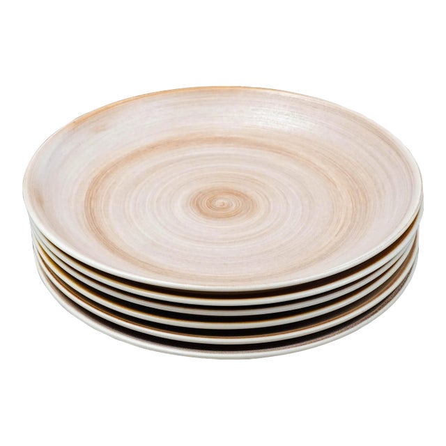 Mid 20th Century Royal Crown Derby Studio Glaze Classic Vanilla Taupe Pasta Bowl Set of 6 For Sale