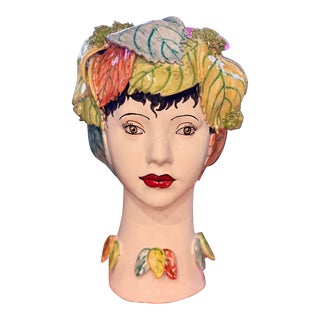 Amalfi Head - Handmade Ceramic Vase - Palm Beach For Sale