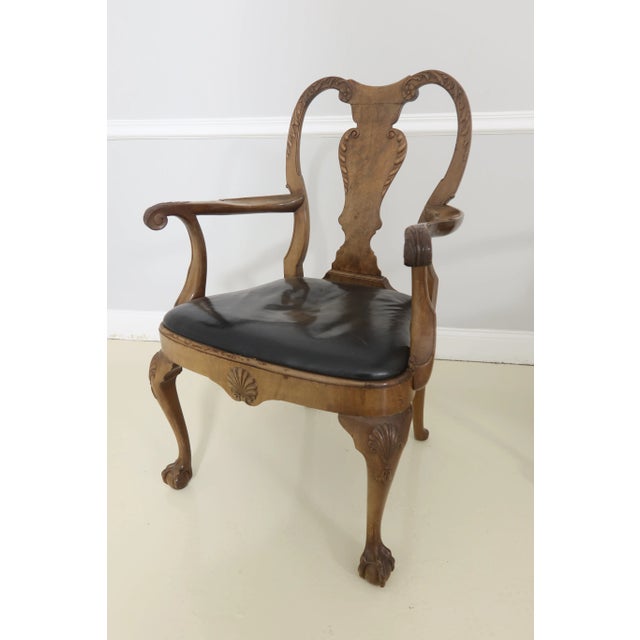 C.1920s Ball & Claw Feet Fine Carved Details High Quality Construction 18 C. Design English Style Traditional Style Worn...