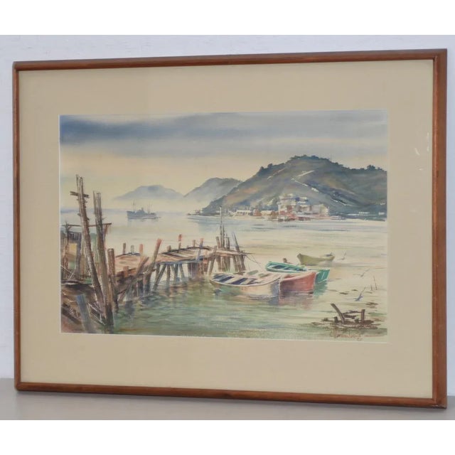 Vintage Sausalito from Belvedere Watercolor c.1960s Chairish