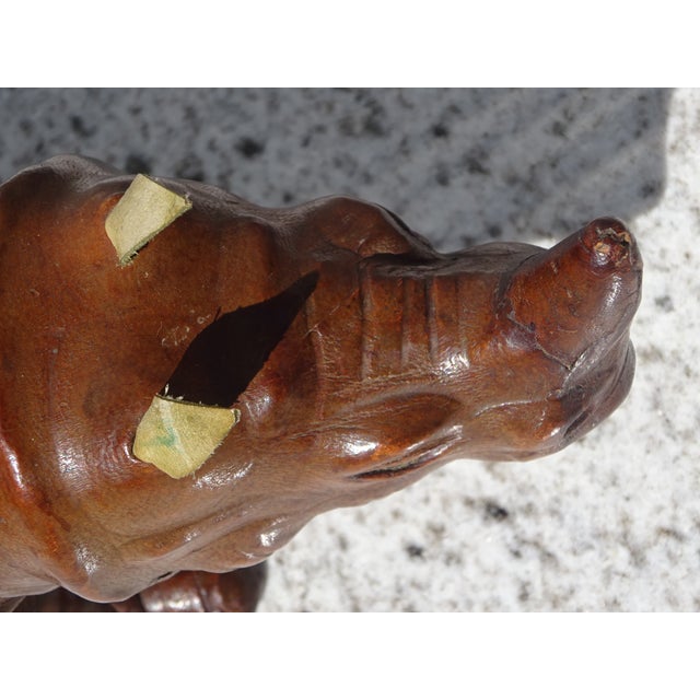 Vintage Leather Rhinoceros, India, 1950s For Sale - Image 15 of 17