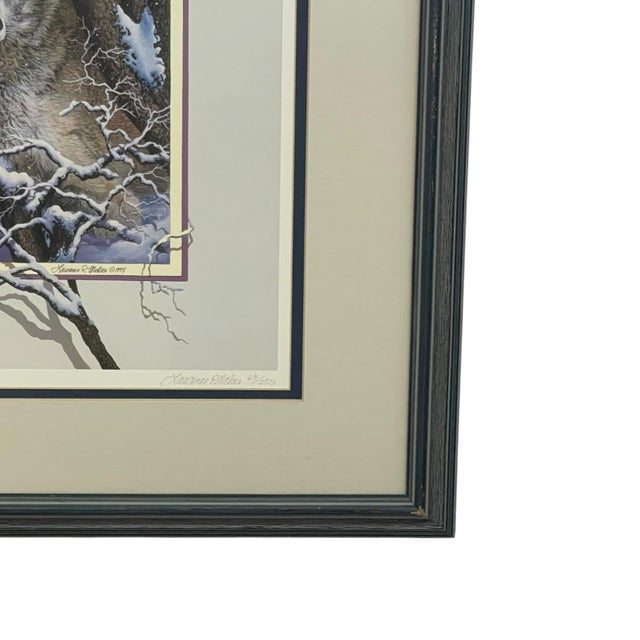 Black Lawrence R. McKee "Wolf Lone Watcher" Signed Limited Edition Wolf Print, 1995. For Sale - Image 8 of 10