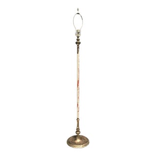 Mutual Sunset Lamp Company Art Deco Signed Gilt Brass Machine Age Floor Lamp For Sale