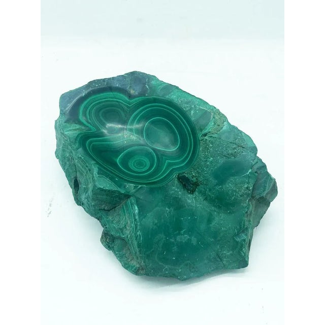 Natural Malachite Dish Bowl or Ashtray For Sale - Image 3 of 5