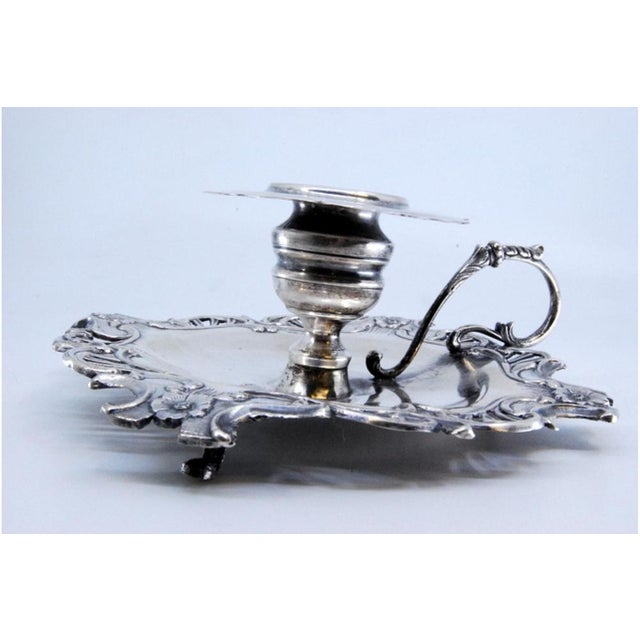 Silver Paddle with Embossed Flowers and Resting on Three Feet For Sale - Image 5 of 10