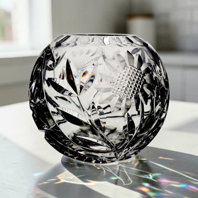 A finely hand-cut lead crystal rose bowl by Lausitzer Glas in the Margaret pattern, produced in Germany during the late...