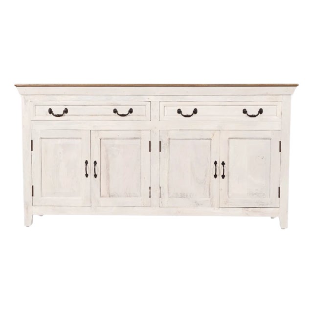 Jamya 69" Solid Wood Sideboard, White For Sale