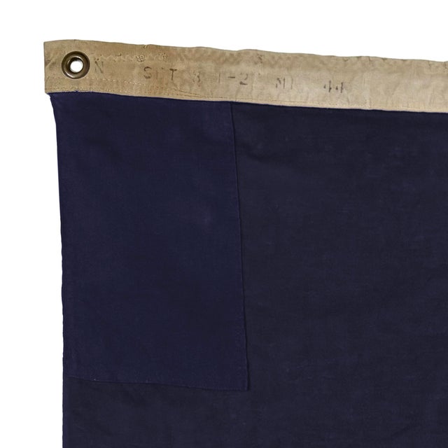 Rustic Reconstructed Vintage Cotton Nautical Signal Flag For Sale - Image 3 of 5