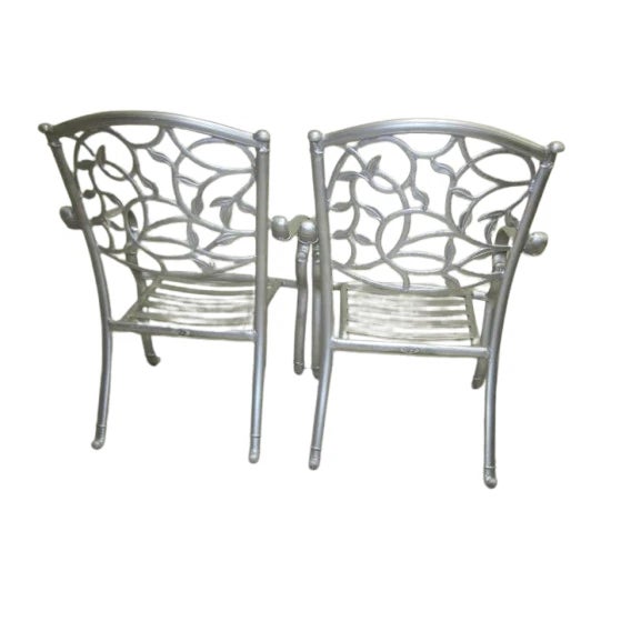 The Patio Garden Cast Aluminum Armchair Silver Set of 2 is a stylish and durable addition to any outdoor space. These...