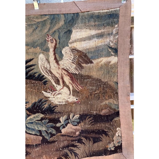 Antique Verdure Tapestry – Large Bird & Prey Scene For Sale In Los Angeles - Image 6 of 10