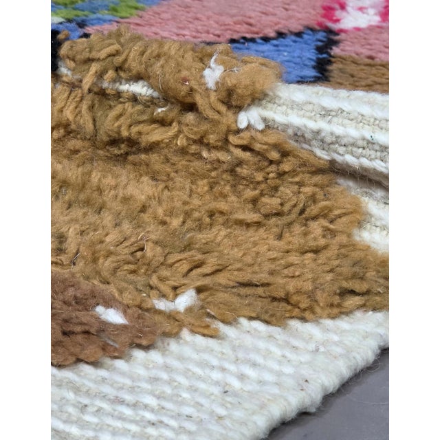 Pink Diamond Handwoven Berber Wool Rug - 9.6 X 6.8 Ft For Sale In Cleveland - Image 6 of 6